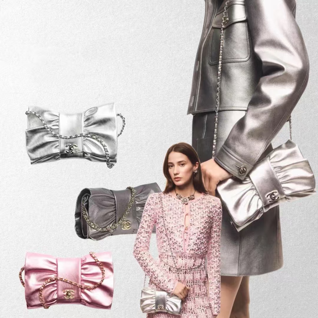 CHANE1 チェーンリボンイブニングバッグ【50％割引+送料無料】