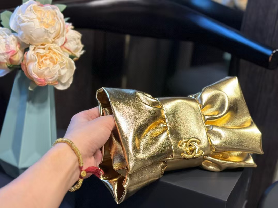 CHANE1 チェーンリボンイブニングバッグ【50％割引+送料無料】