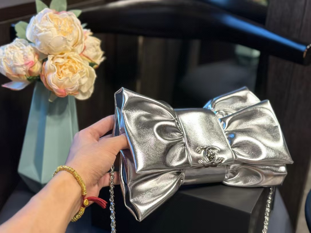 CHANE1 チェーンリボンイブニングバッグ【50％割引+送料無料】