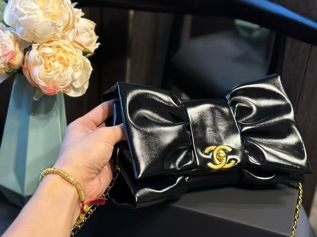 CHANE1 チェーンリボンイブニングバッグ【50％割引+送料無料】