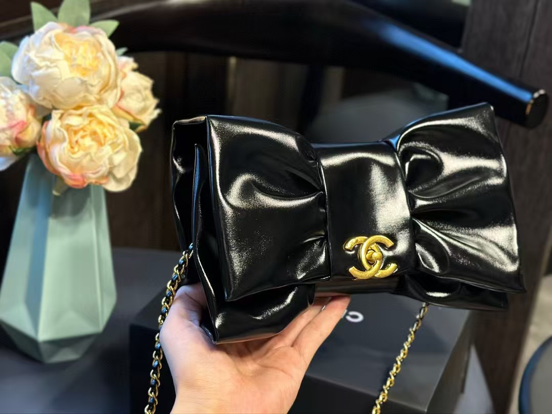 CHANE1 チェーンリボンイブニングバッグ【50％割引+送料無料】