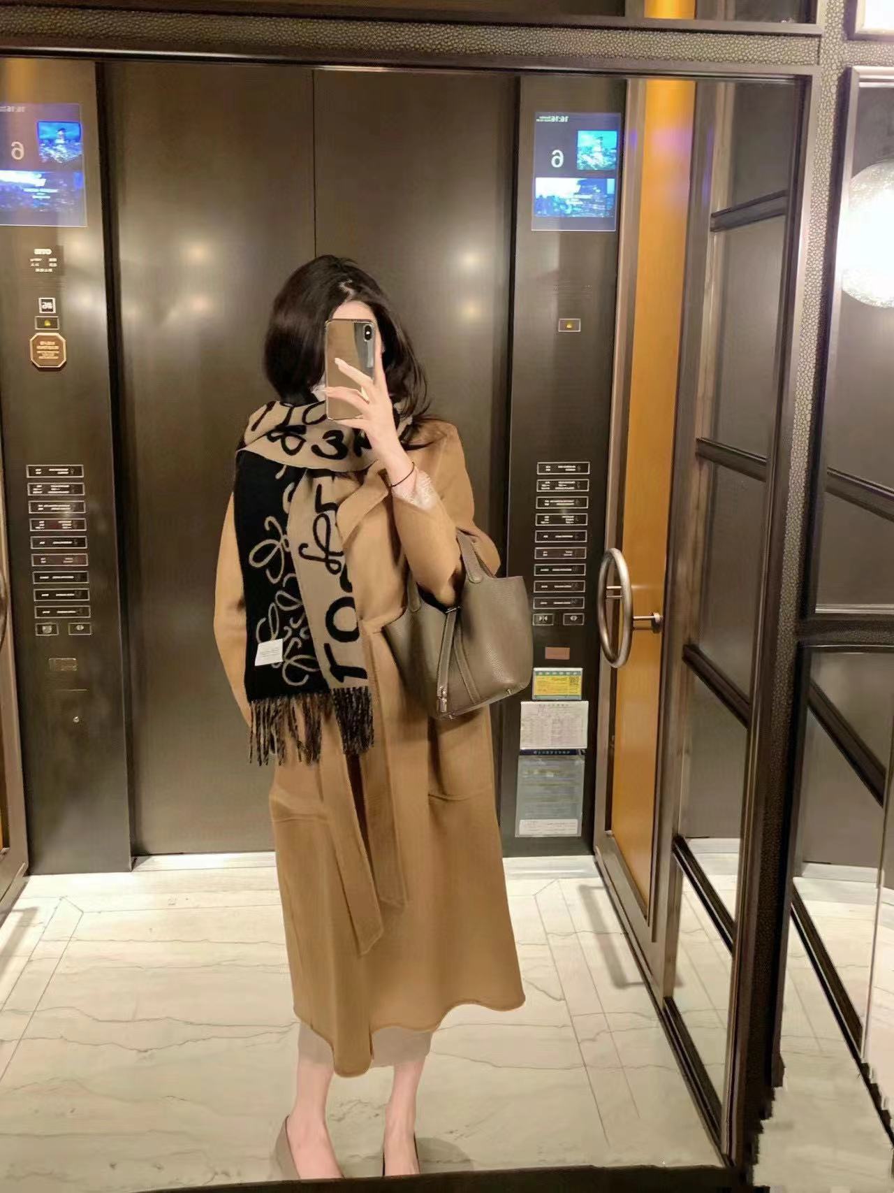 L0WEW フリンジ付きカシミヤスカーフ【50％割引+送料無料】