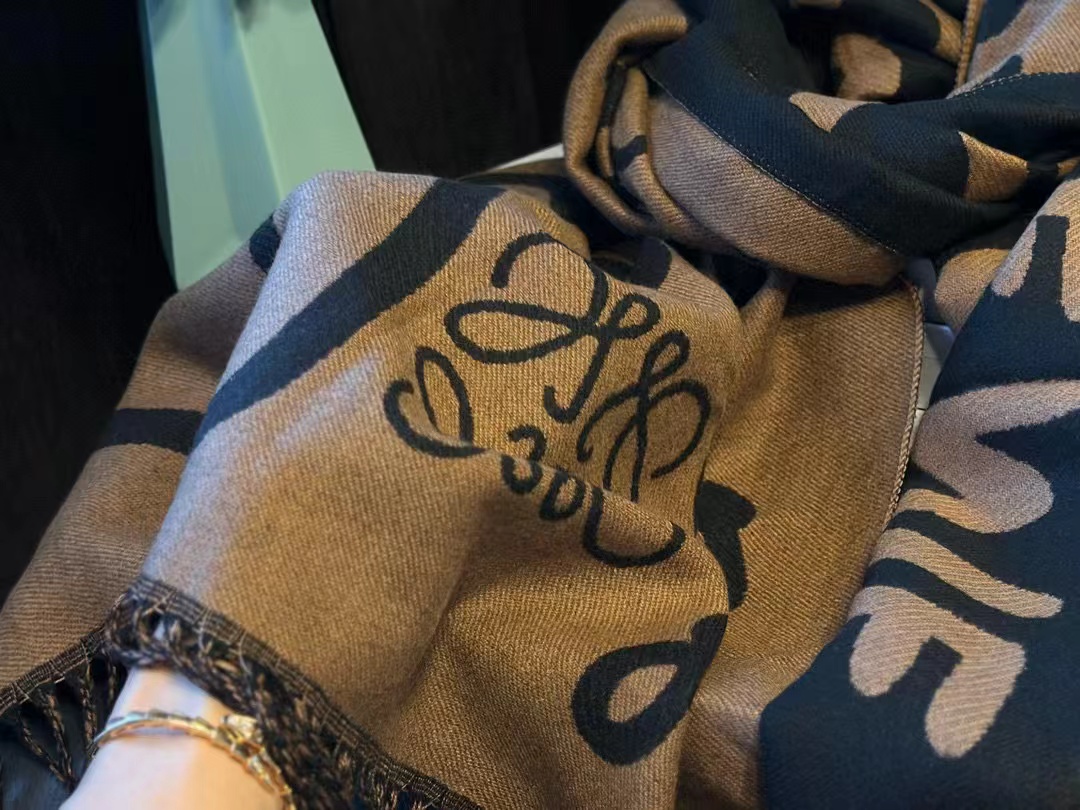 L0WEW フリンジ付きカシミヤスカーフ【50％割引+送料無料】