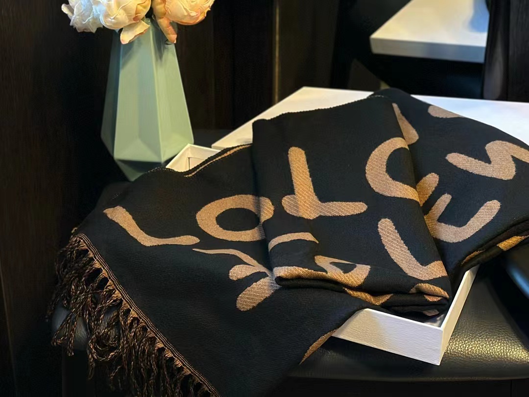 L0WEW フリンジ付きカシミヤスカーフ【50％割引+送料無料】