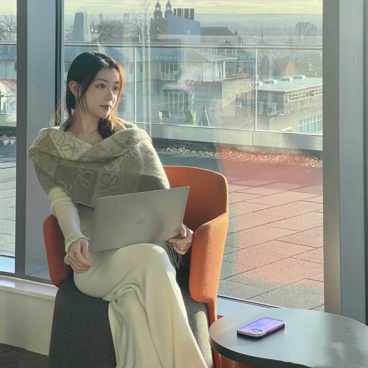 L0WEW 両面カシミヤマフラー D【50％割引+送料無料】