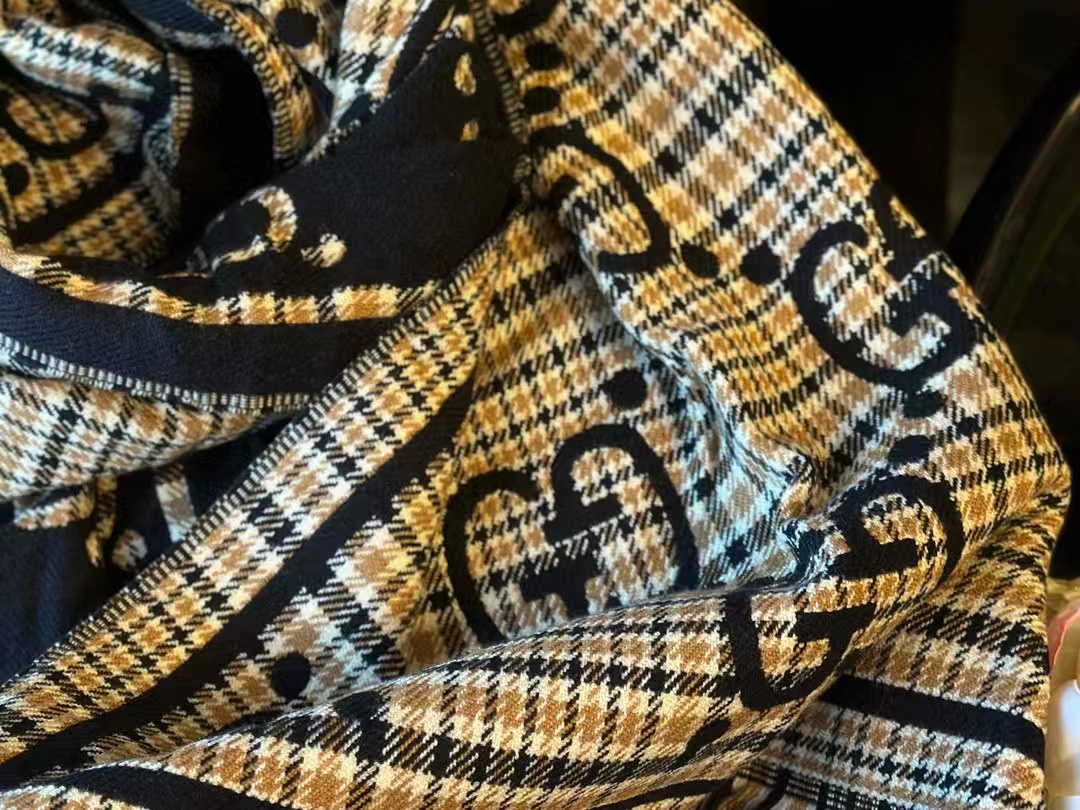 GUCC1 クラシック フリンジ両面カシミヤ スカーフ【50％割引+送料無料】