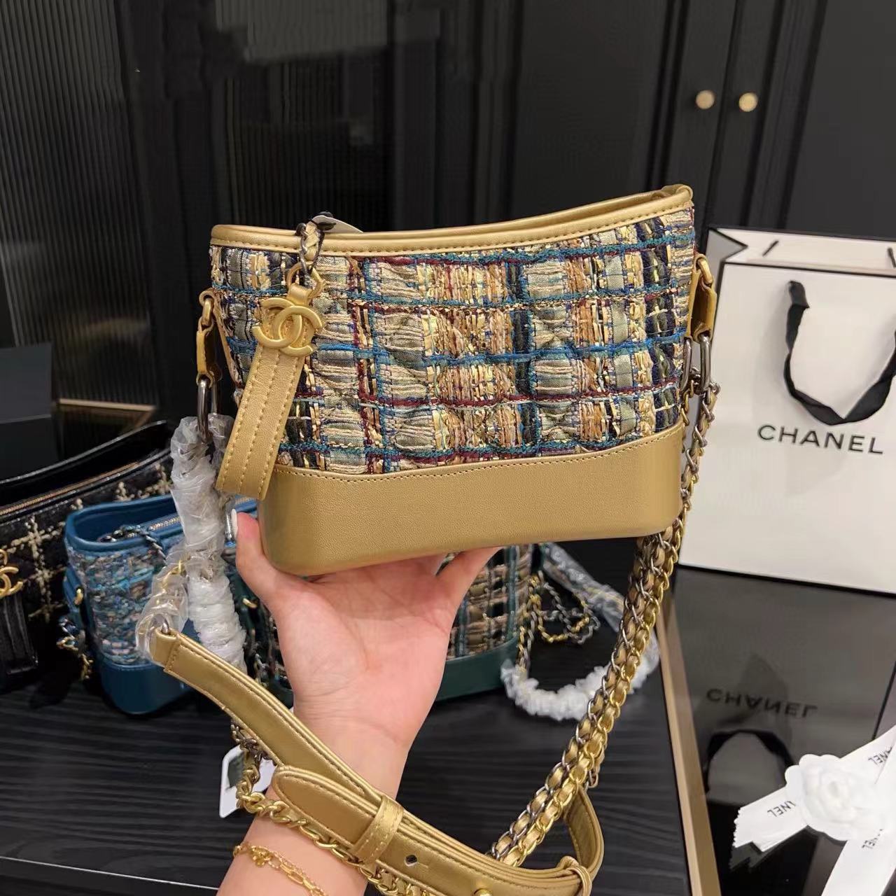 CHANE1 ウール チェーン クロスボディバッグ【50％割引+送料無料】