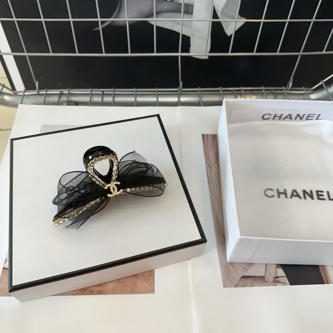 CHANE1 ダブルCラインストーンリボンヘアピン【50％割引+送料無料】