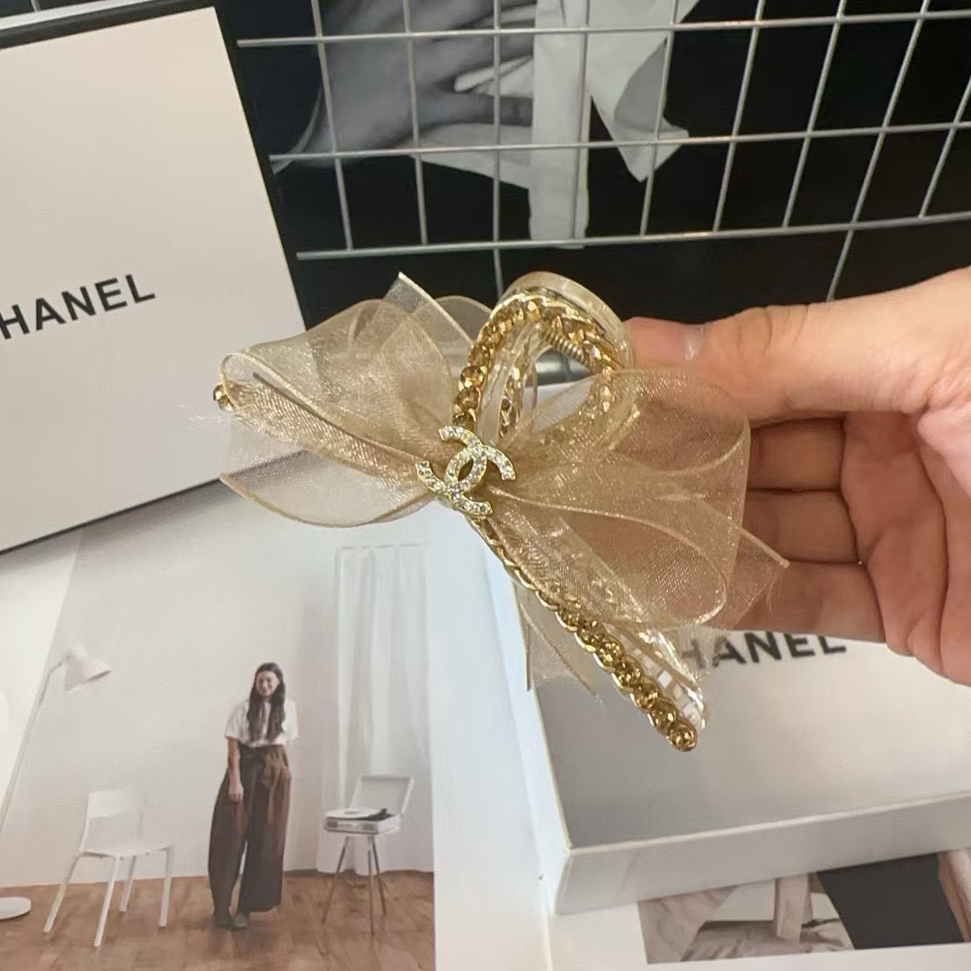 CHANE1 ダブルCラインストーンリボンヘアピン【50％割引+送料無料】