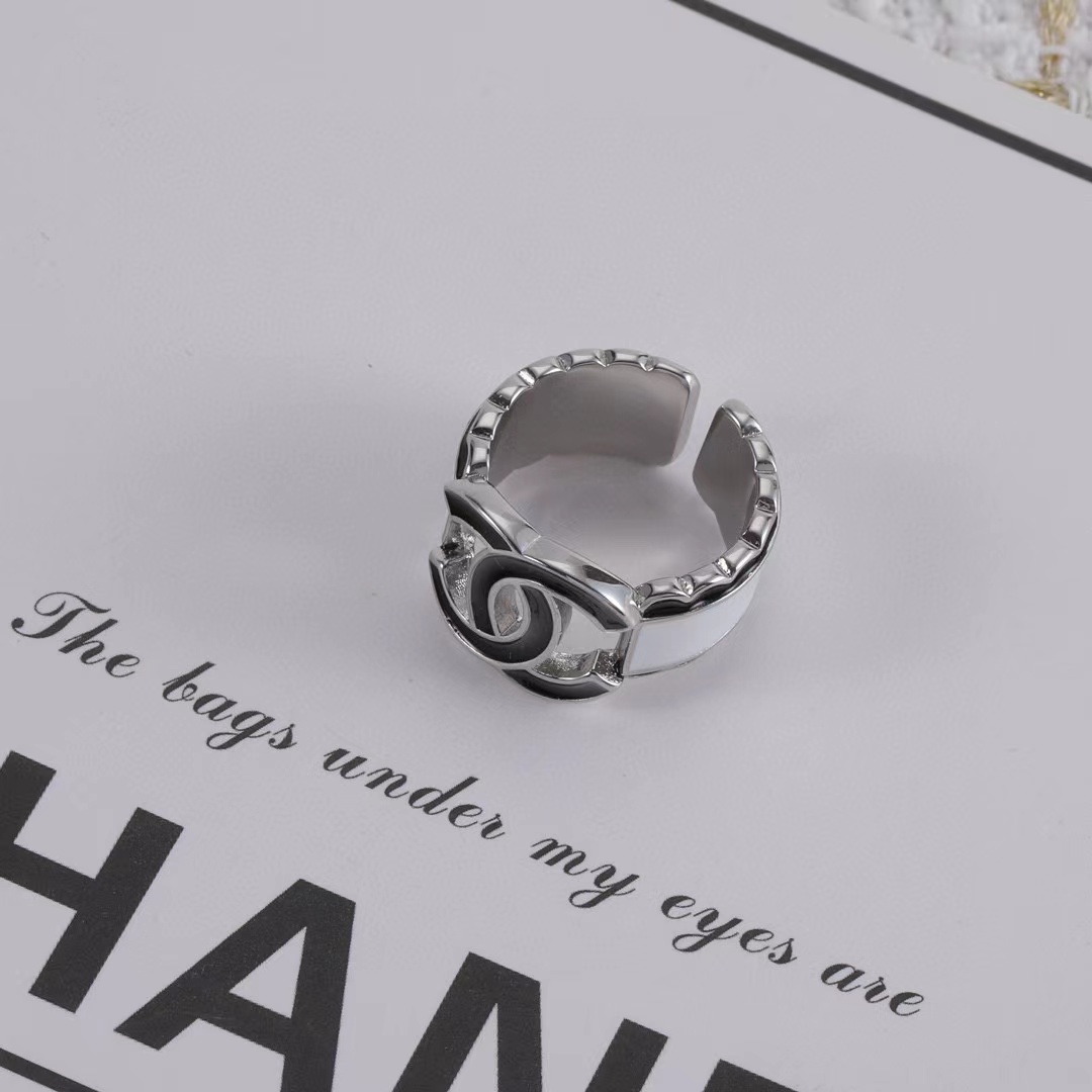 CHANE1 ゴールドとシルバーのダブルCリング【50％割引+送料無料】