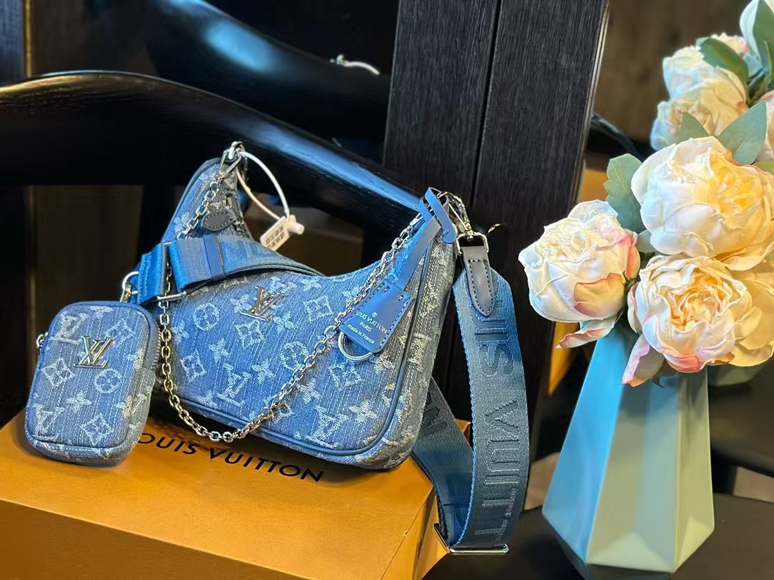LV スリーインワン デニム チェーン 脇下バッグ【50％割引+送料無料】