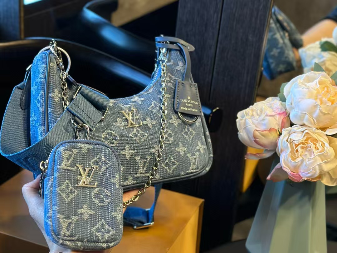 LV スリーインワン デニム チェーン 脇下バッグ【50％割引+送料無料】