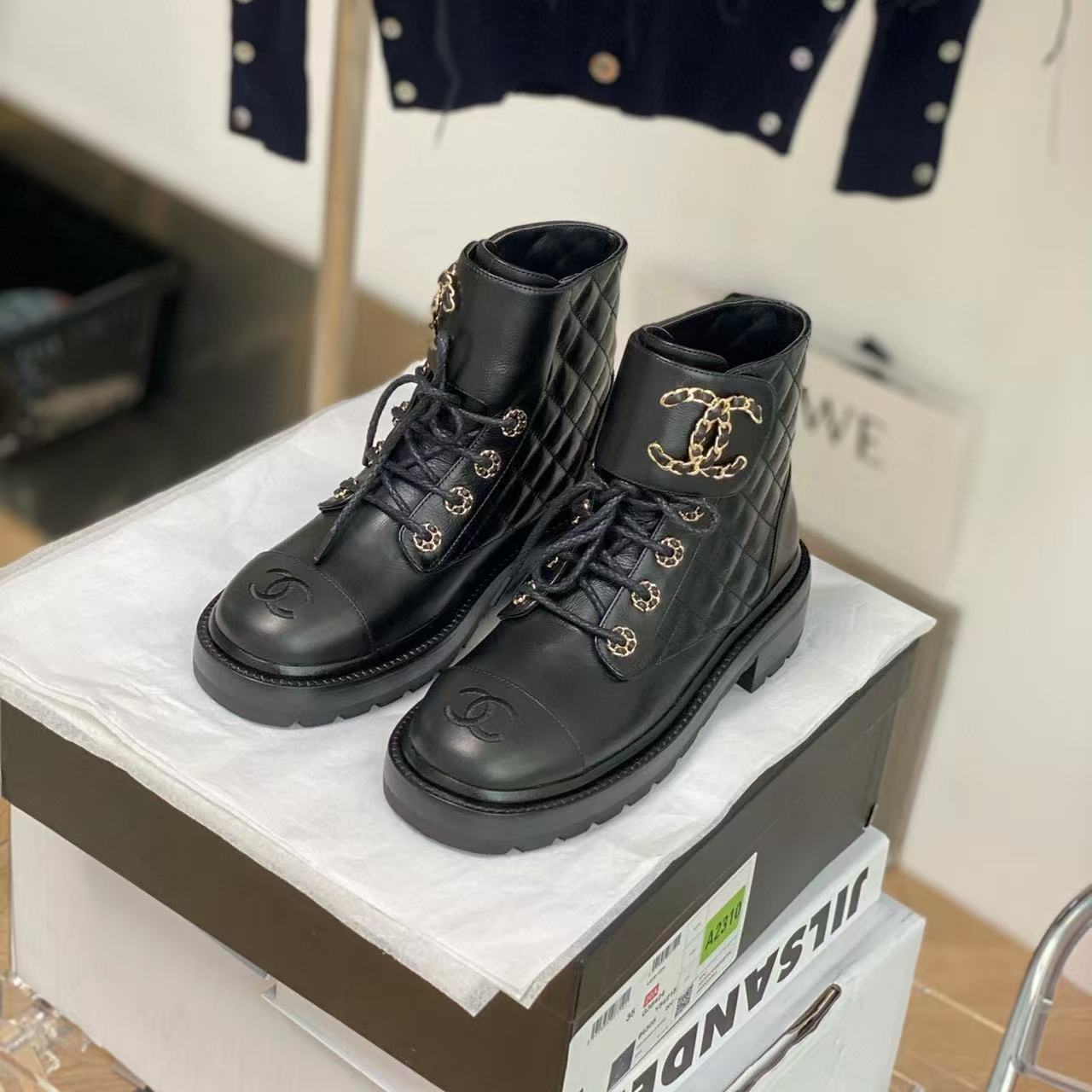 CHANE1 レースアップ カラーブロック ショートブーツ【50％割引+送料無料】