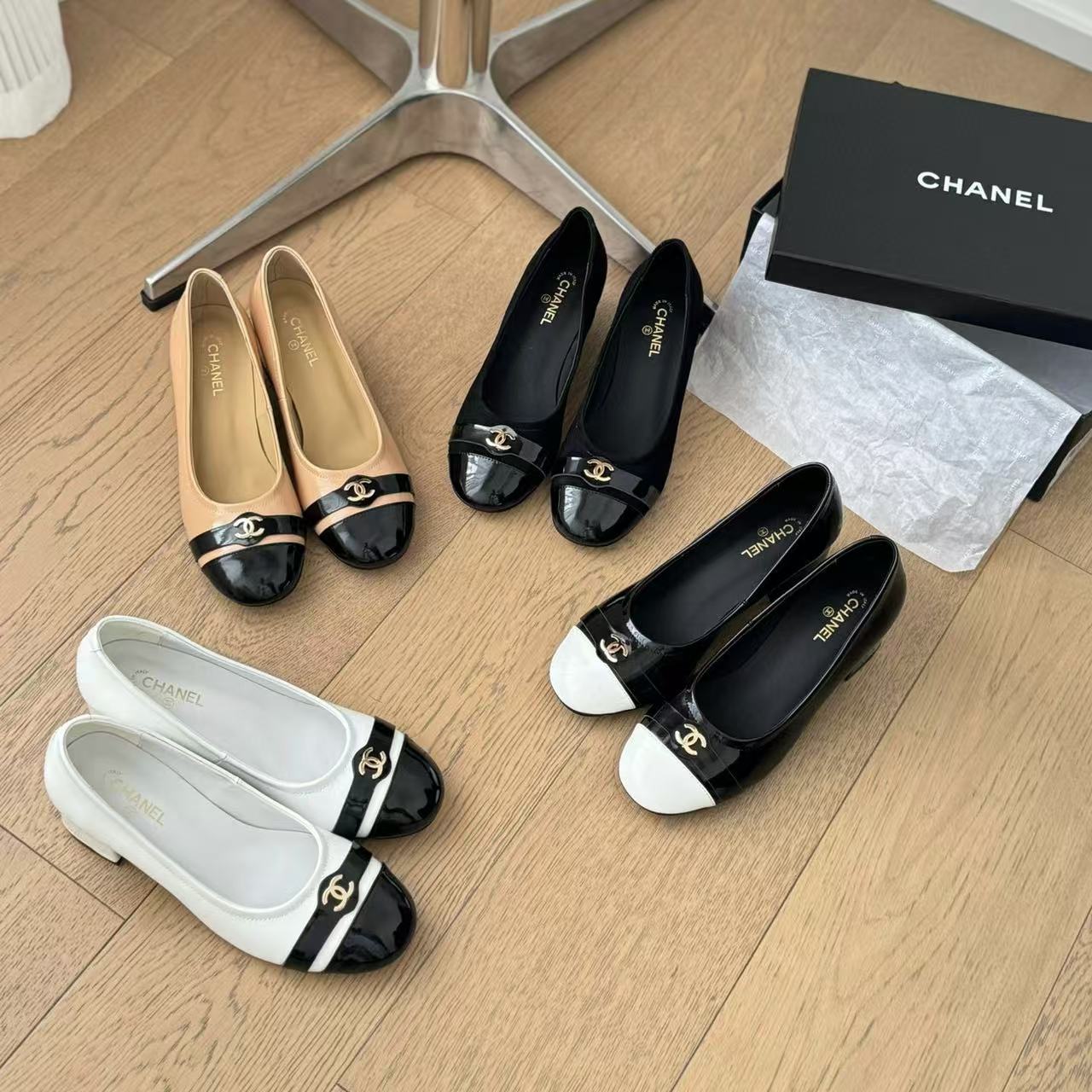 CHANE1 高品質ダブル C ロゴ メリージェーン ハイヒール【50％割引+送料無料】