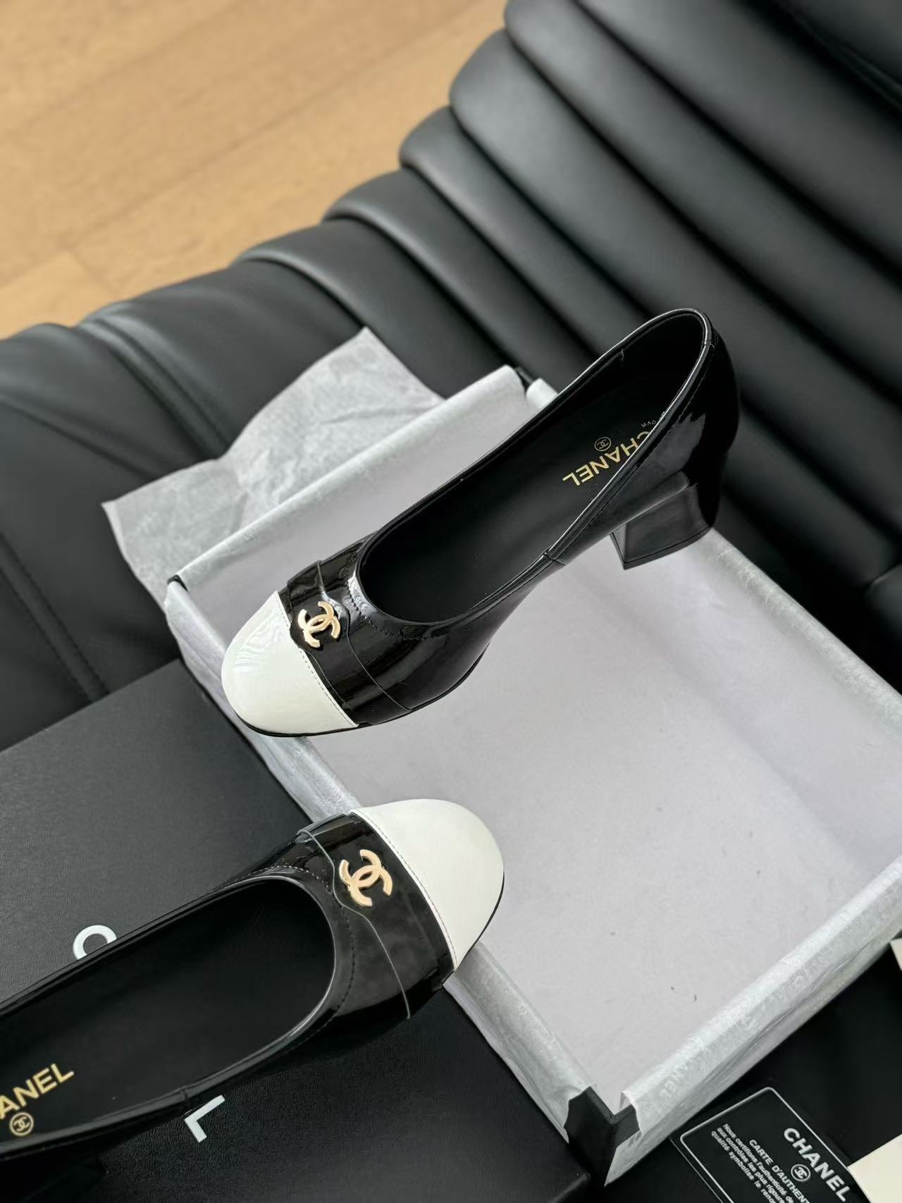 CHANE1 高品質ダブル C ロゴ メリージェーン ハイヒール【50％割引+送料無料】