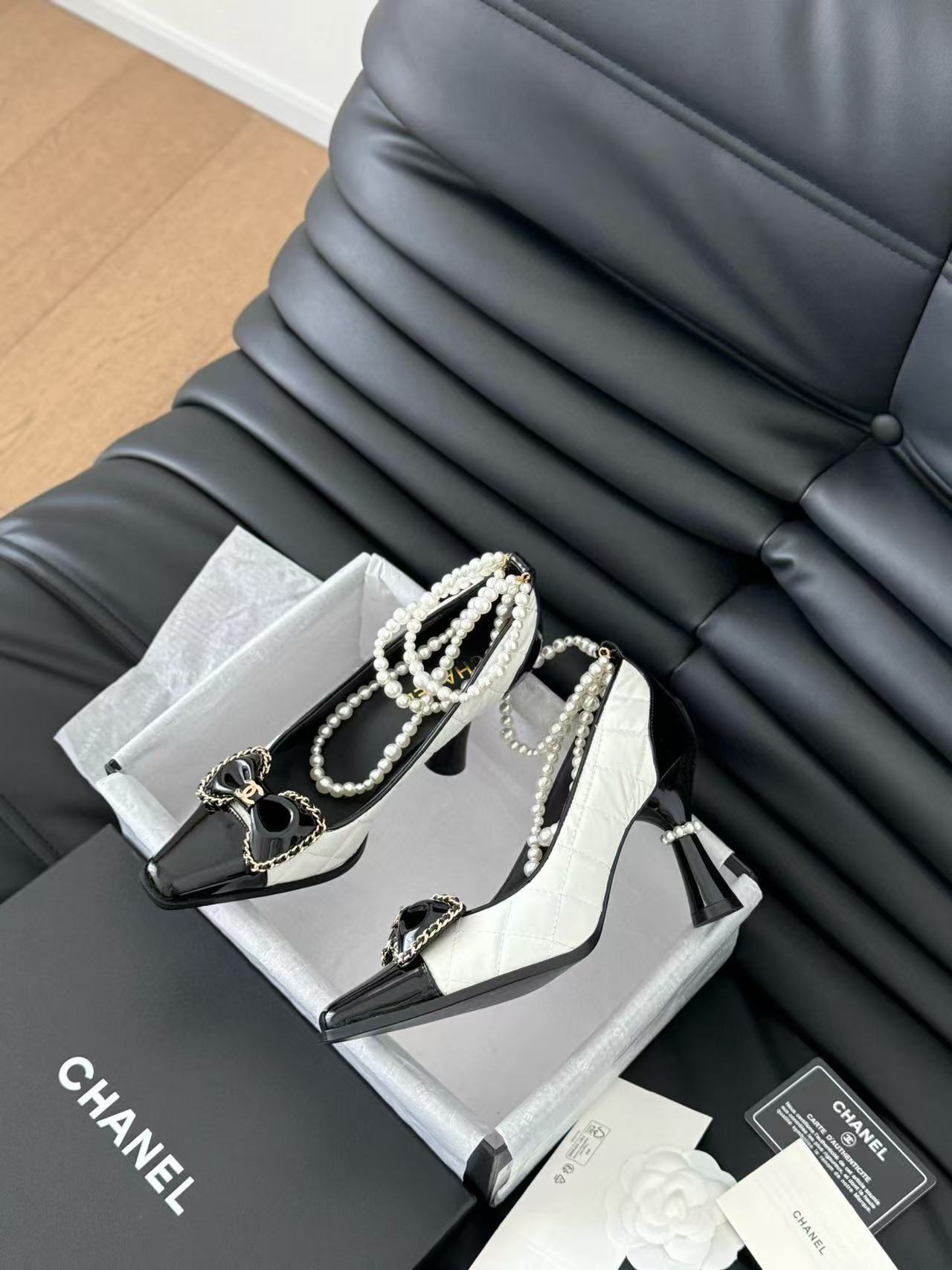 CHANE1 高品質弓パールハイヒール【50％割引+送料無料】