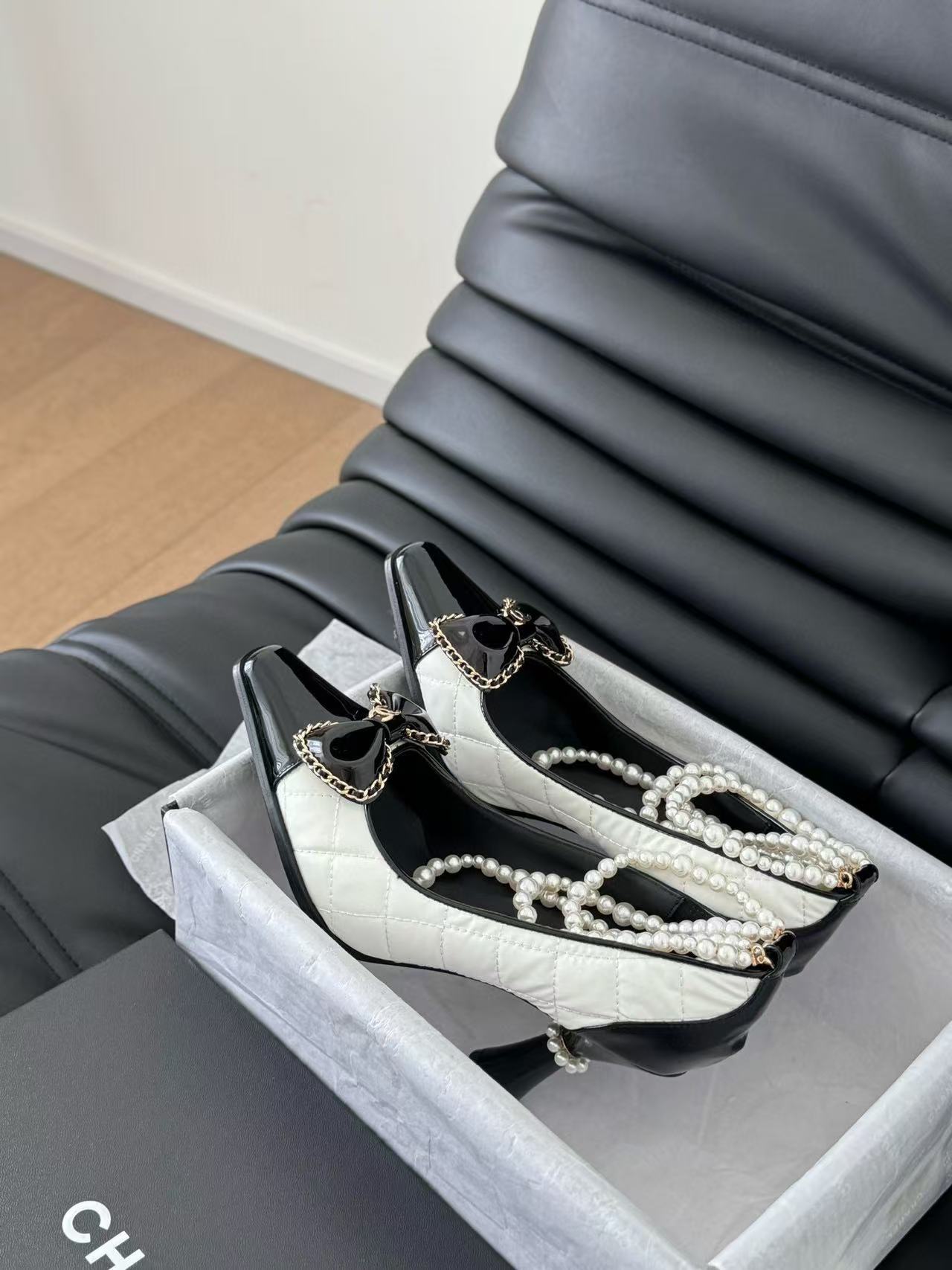 CHANE1 高品質弓パールハイヒール【50％割引+送料無料】