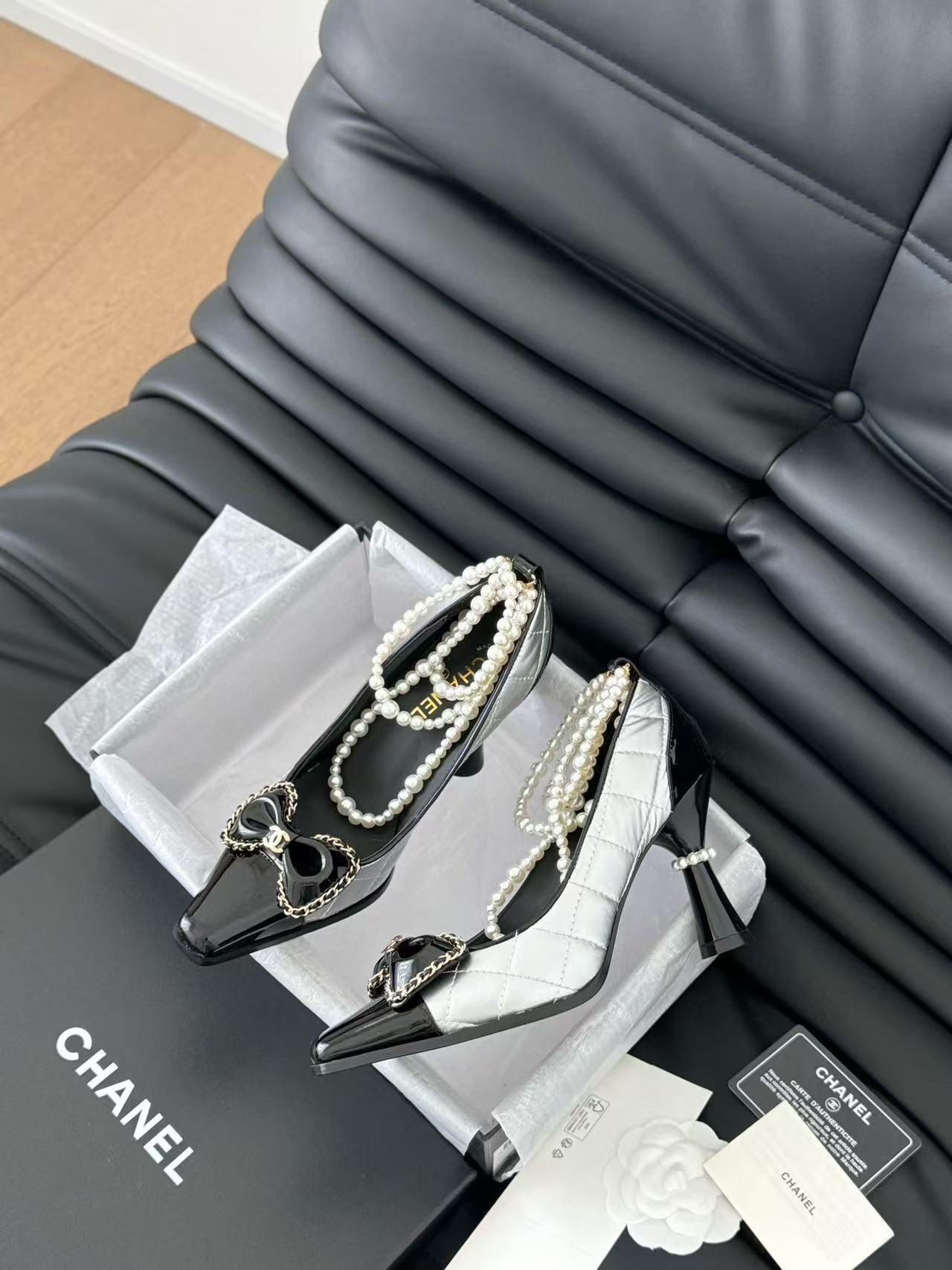 CHANE1 高品質弓パールハイヒール【50％割引+送料無料】