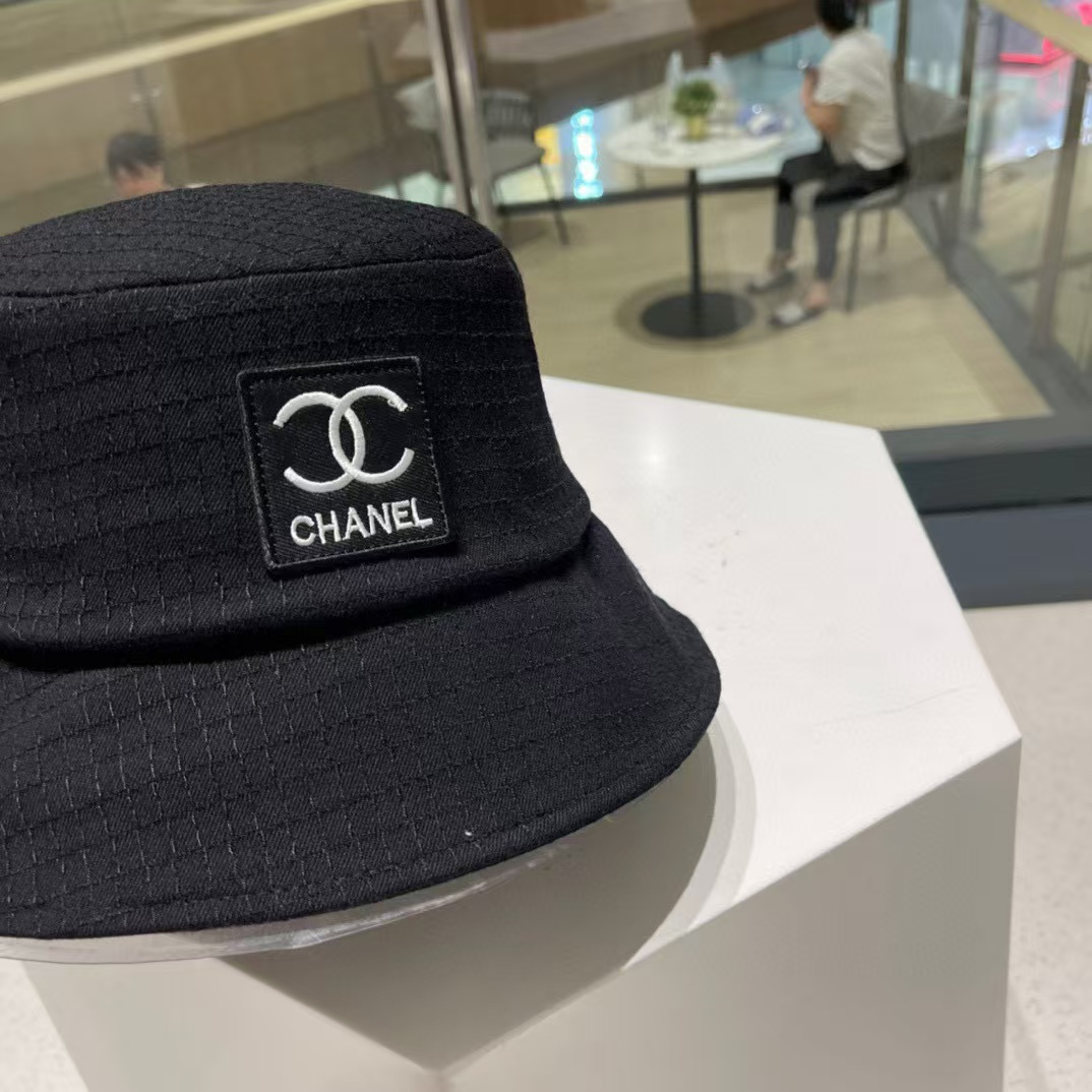 CHANE1 刺繍ダブルCロゴバケットハット【50％割引+送料無料】