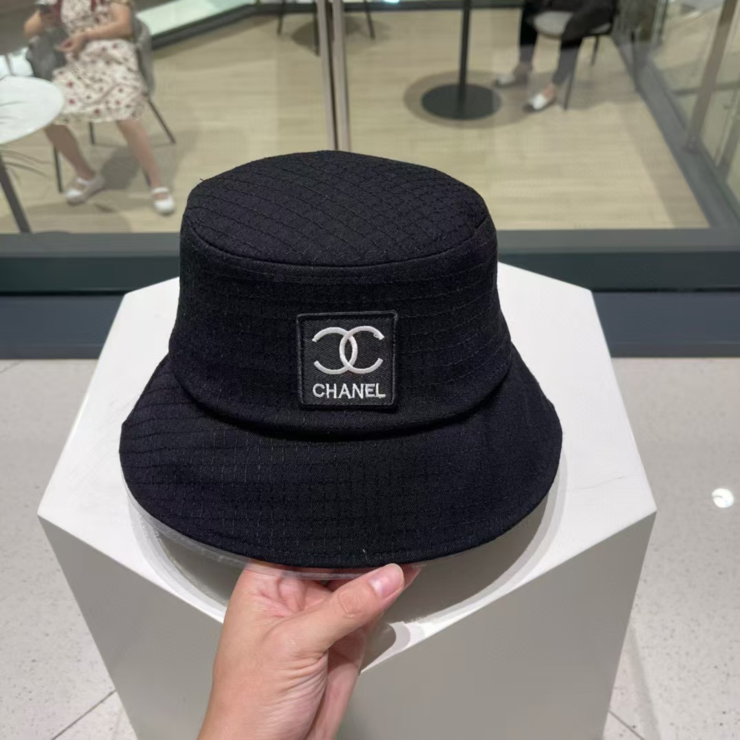 CHANE1 刺繍ダブルCロゴバケットハット【50％割引+送料無料】