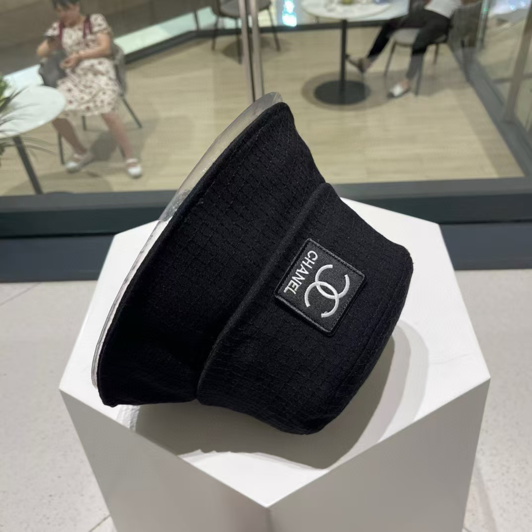 CHANE1 刺繍ダブルCロゴバケットハット【50％割引+送料無料】