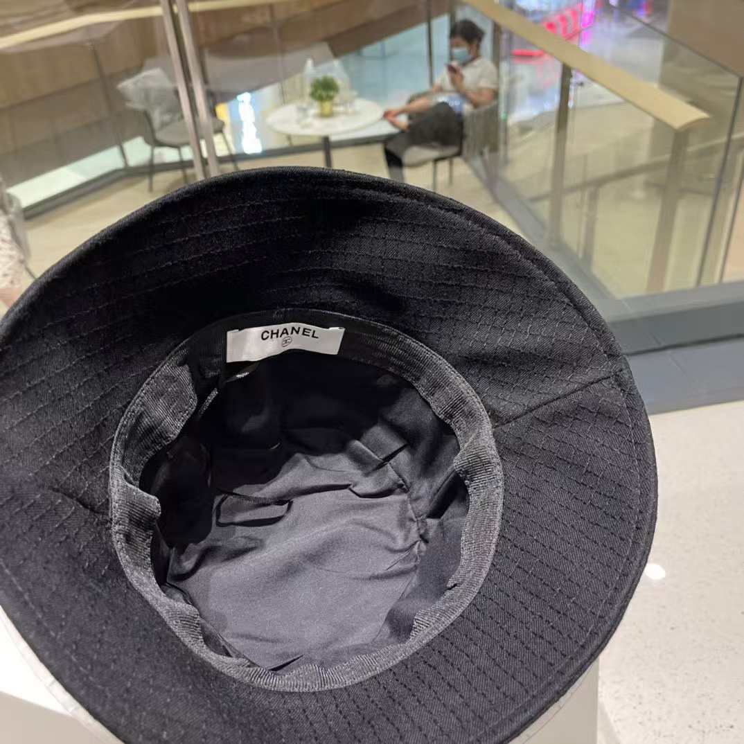 CHANE1 刺繍ダブルCロゴバケットハット【50％割引+送料無料】