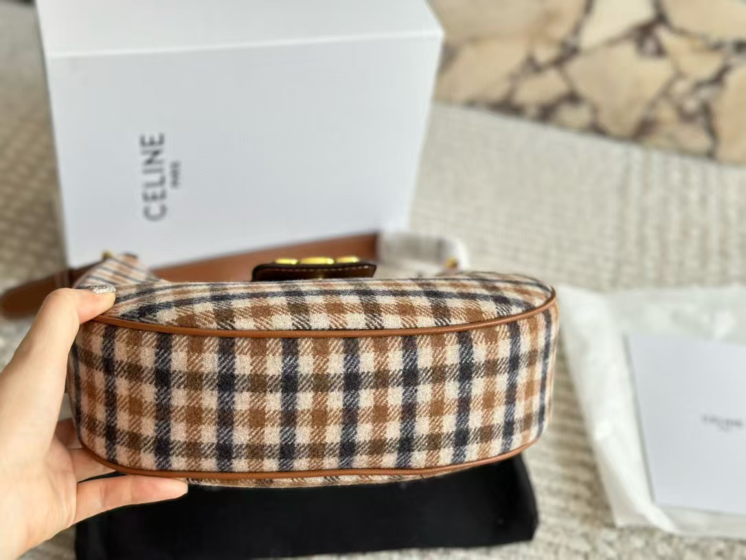 CEL1NE 凱旋門チェック柄脇下バッグ【50％割引+送料無料】