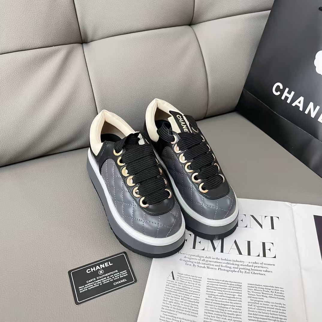 CHANE1 厚底レースアップカジュアルシューズ【50％割引+送料無料】