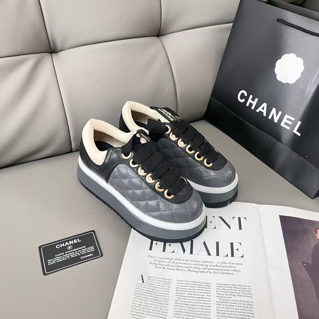 CHANE1 厚底レースアップカジュアルシューズ【50％割引+送料無料】