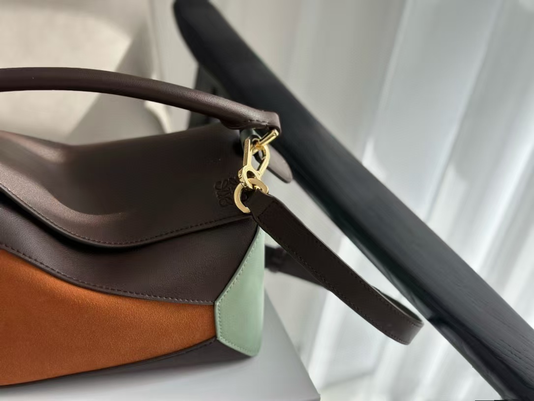 L0WEW ディアスキン カラーブロック クロスボディバッグ【 50％割引+送料無料】