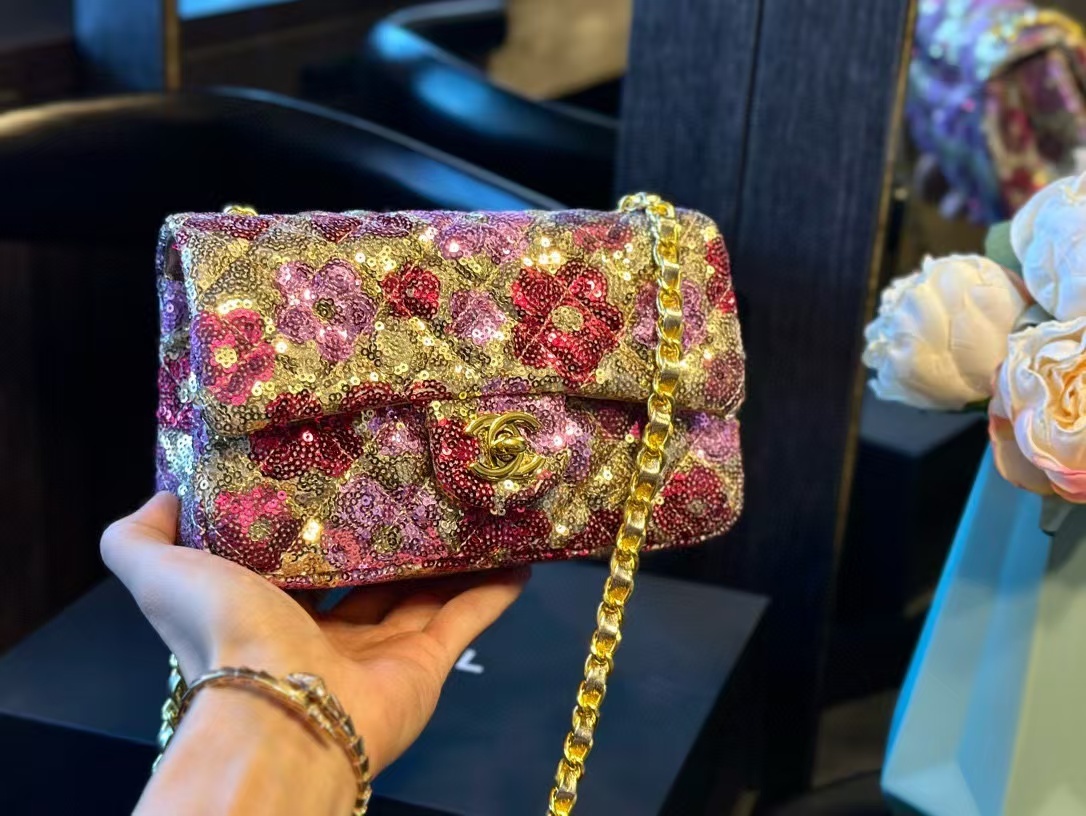 CHANE1 スパンコール チェーン ショルダー クロスボディ バッグ【 50％割引+送料無料】