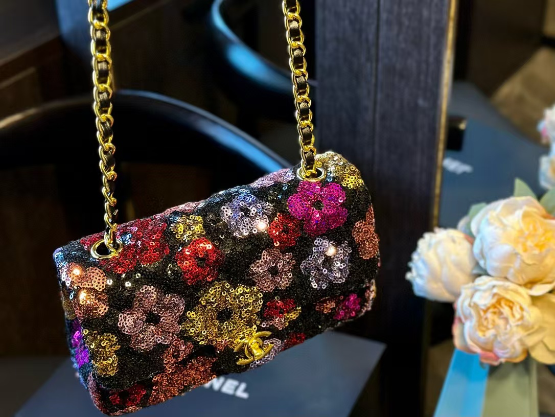 CHANE1 スパンコール チェーン ショルダー クロスボディ バッグ【 50％割引+送料無料】