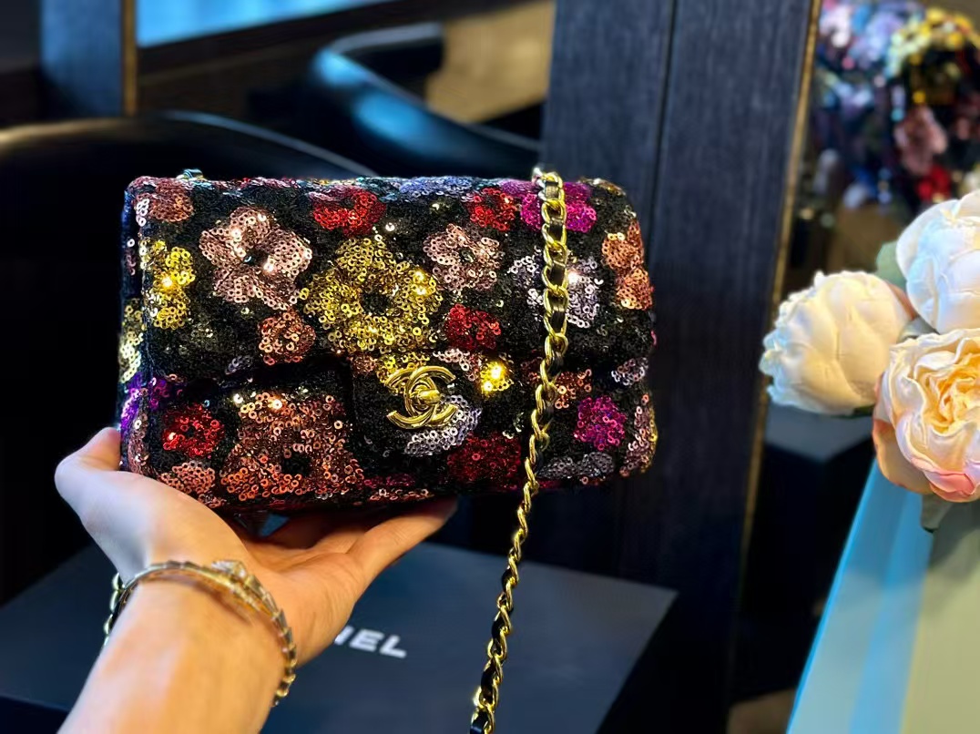 CHANE1 スパンコール チェーン ショルダー クロスボディ バッグ【 50％割引+送料無料】