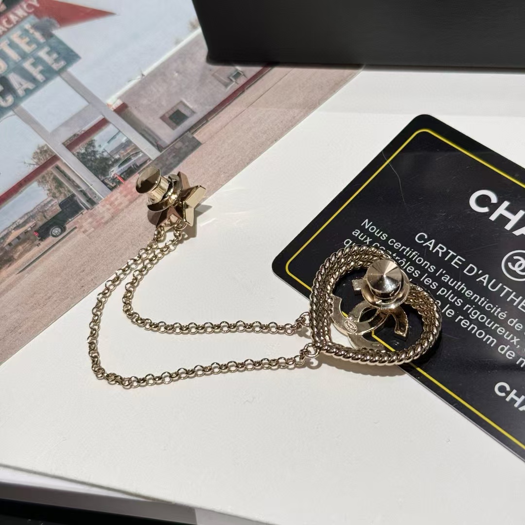 CHANE1 五芒星ピーチハート ダブルCブローチ【50％割引+送料無料】