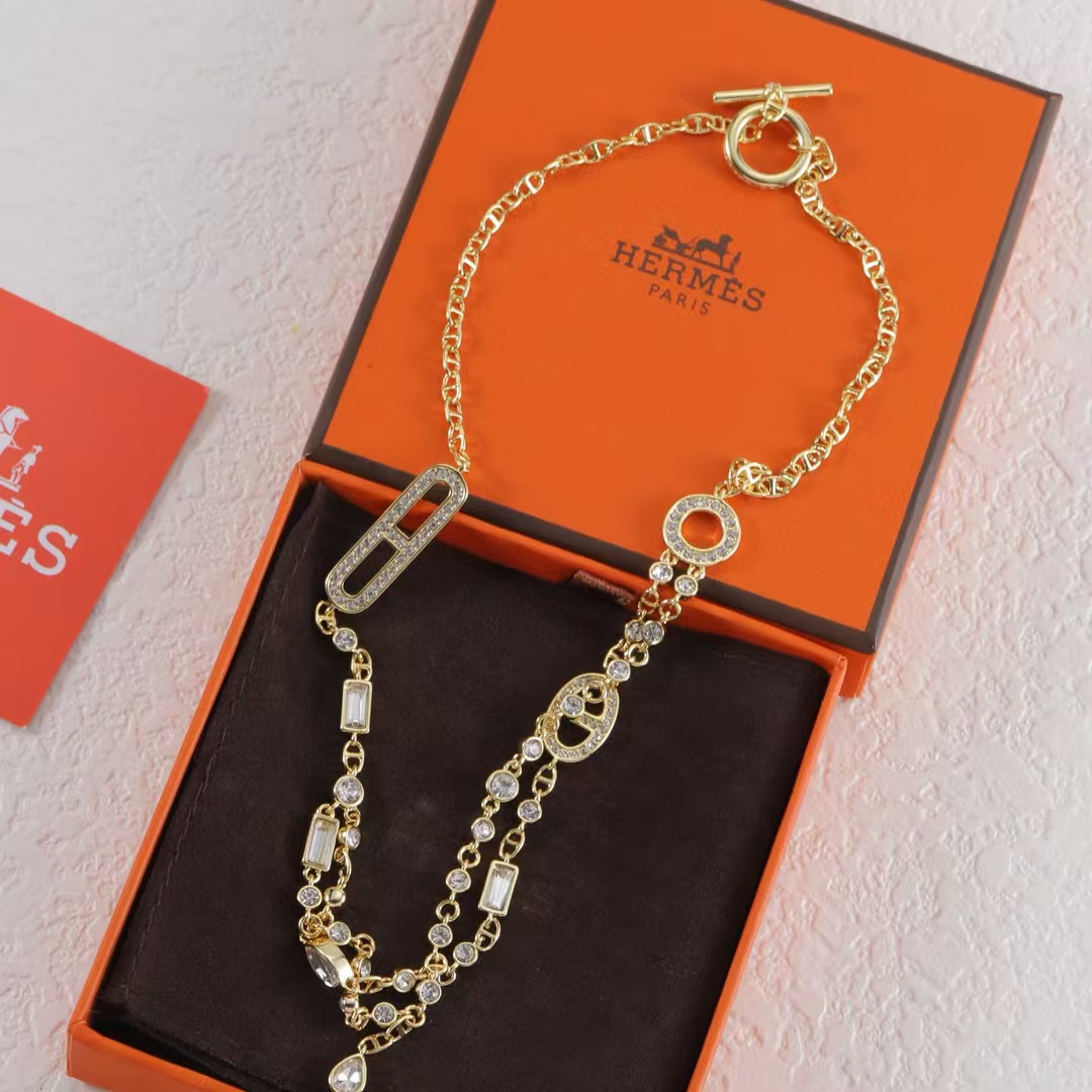 HERME5 豚鼻ダイヤモンドネックレス【50％割引+送料無料】