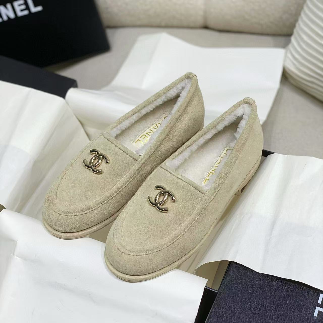 CHANE1 高品質ラムウールの暖かいフラットシューズ【50％割引+送料無料】