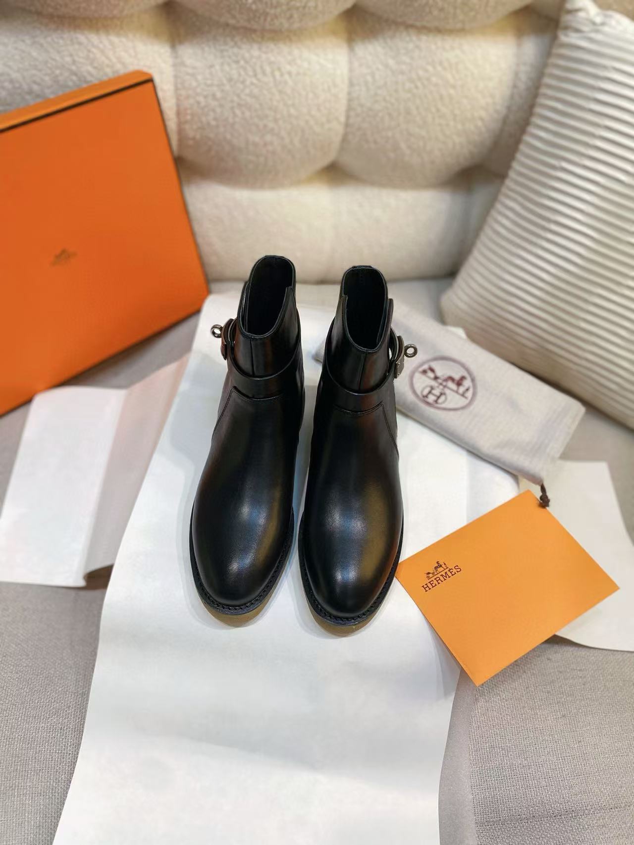 HERME5 上質なシンプル牛革ショートブーツ【50％割引+送料無料】