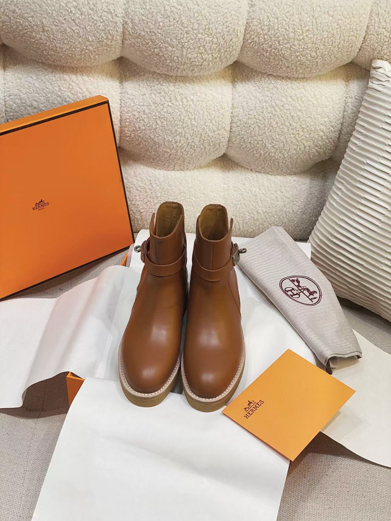 HERME5 上質なシンプル牛革ショートブーツ【50％割引+送料無料】