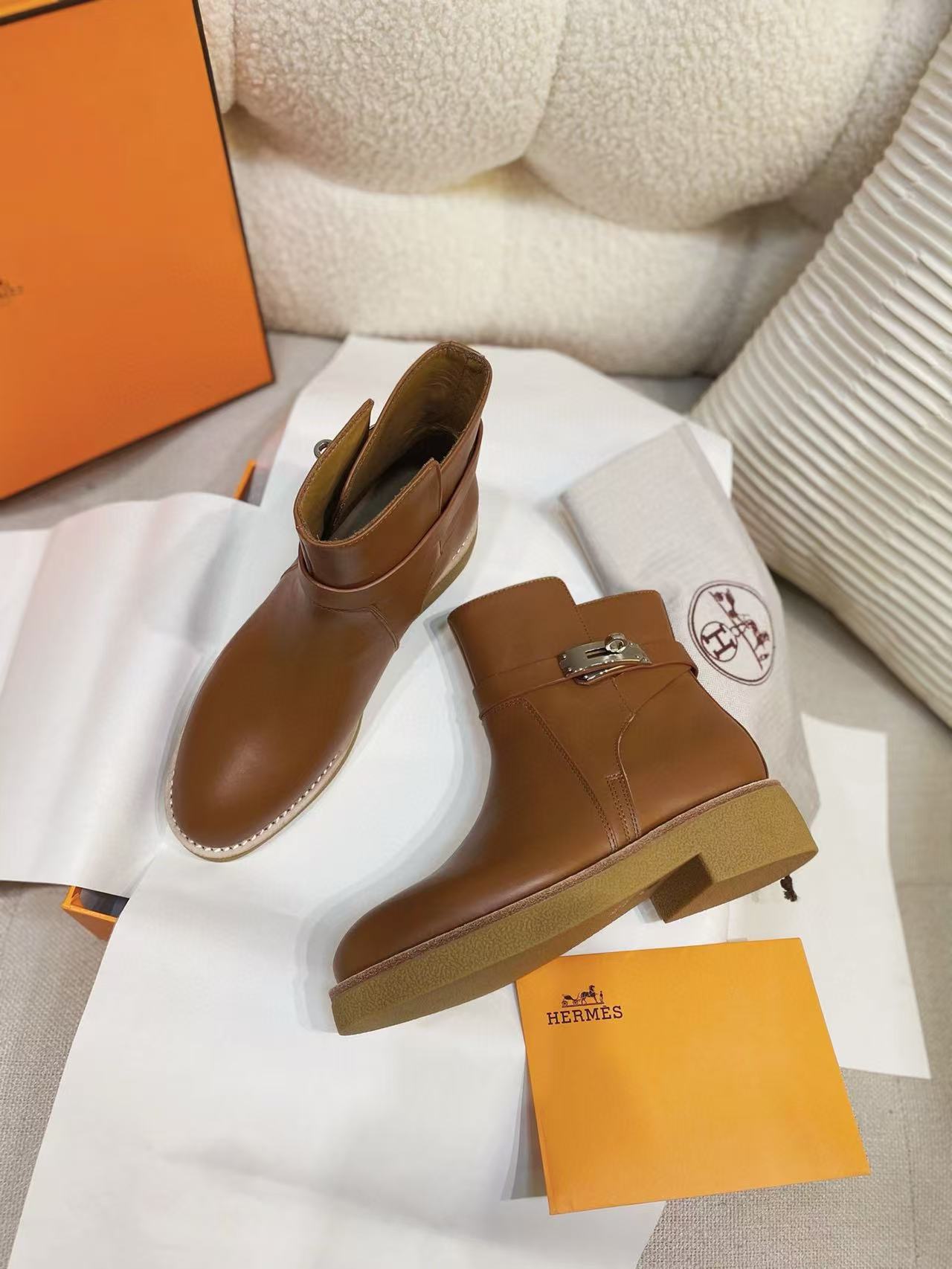 HERME5 上質なシンプル牛革ショートブーツ【50％割引+送料無料】