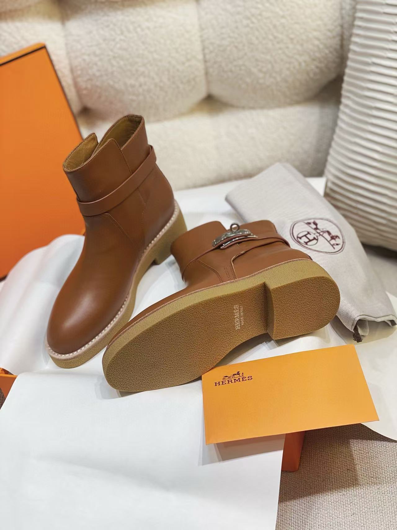 HERME5 上質なシンプル牛革ショートブーツ【50％割引+送料無料】