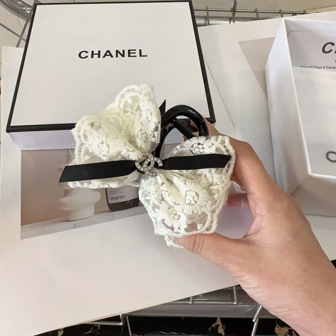 CHANE1 レース ダブルCロゴ ヘアクリップ【50％割引+送料無料】