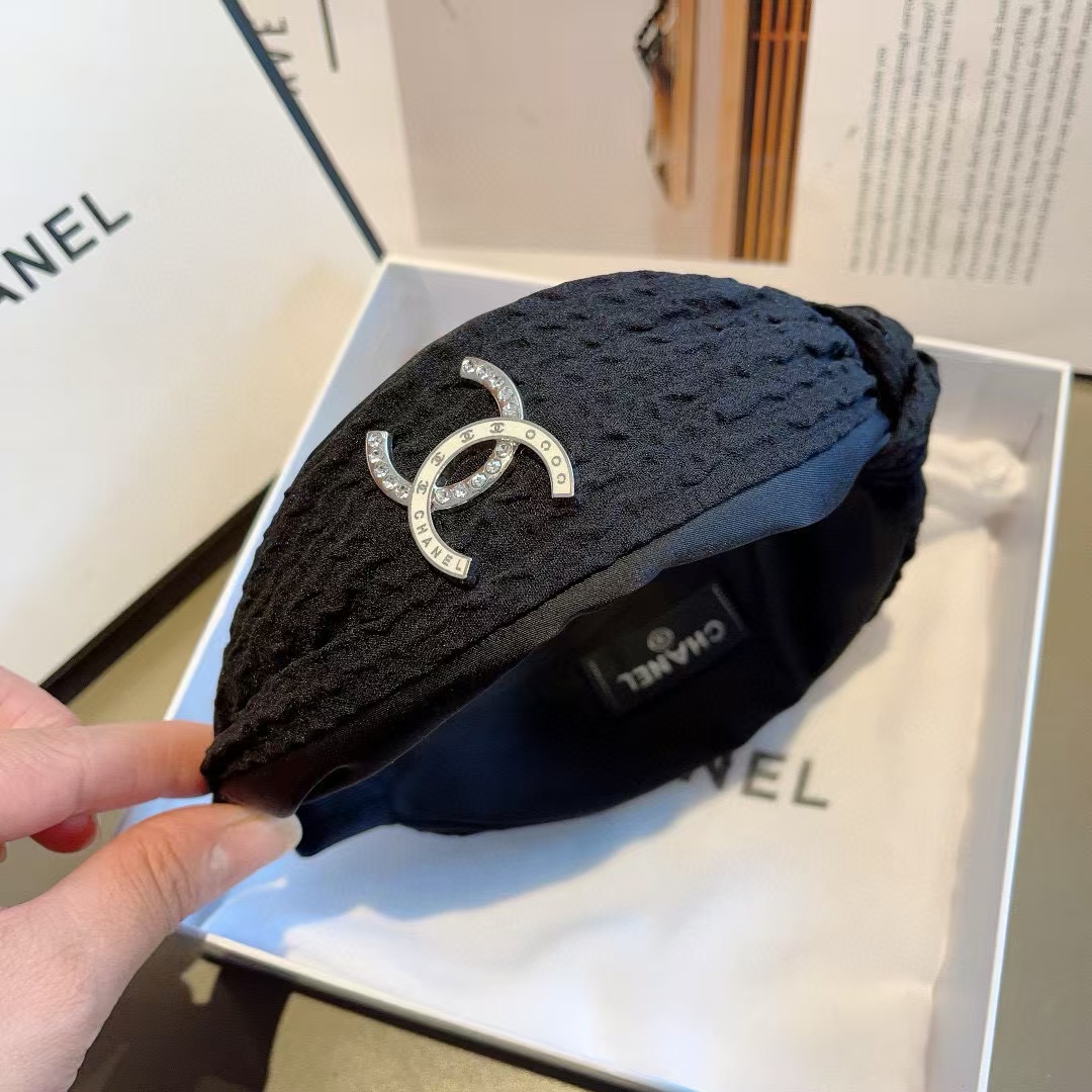 CHANE1 ダブル c ラージ ボウ ヘッドバンド【50％割引+送料無料】