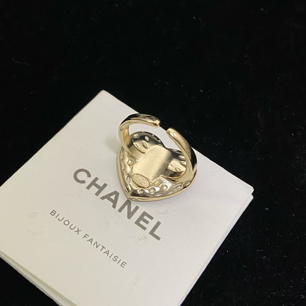 CHANE1 ダブルCロゴ ピンクピーチハートリング【50％割引+送料無料】