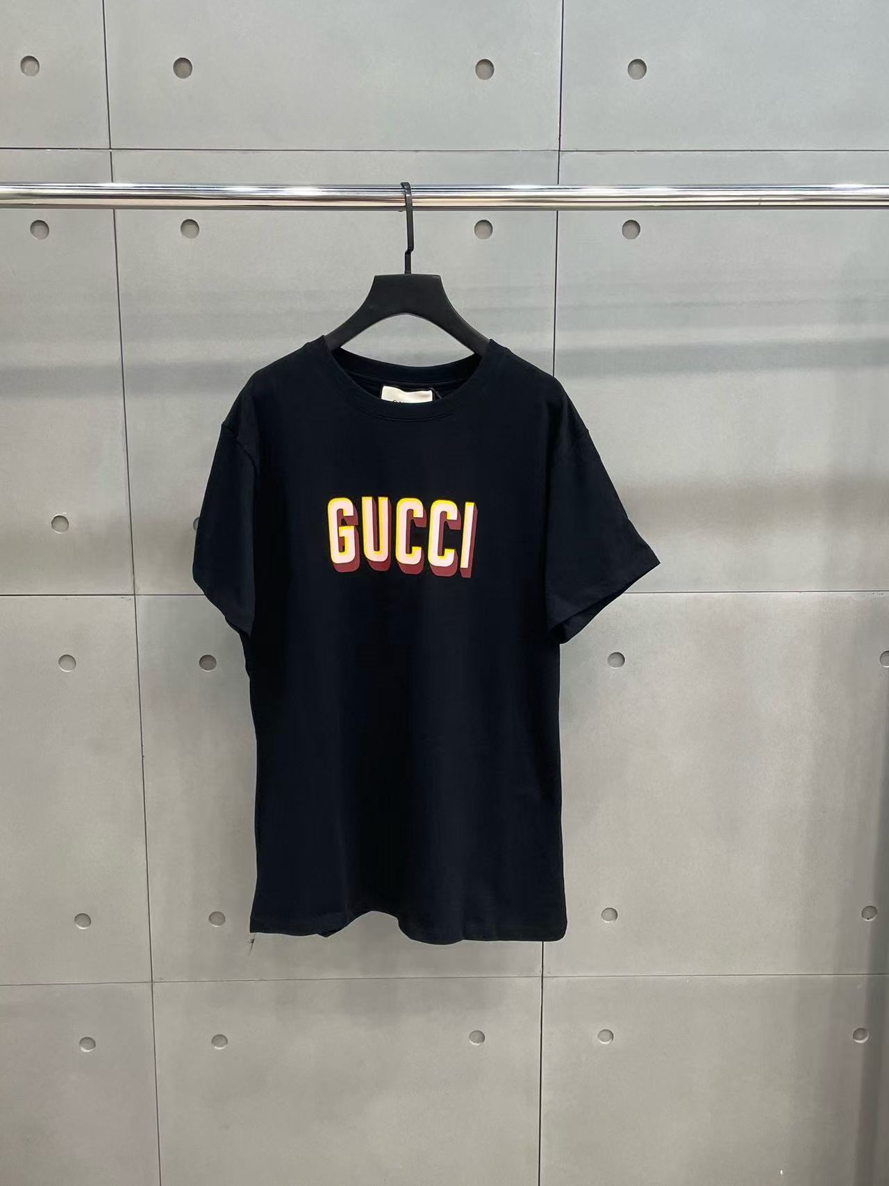 GUCC1 シンプルレタールーズTシャツ【 50％割引+送料無料】