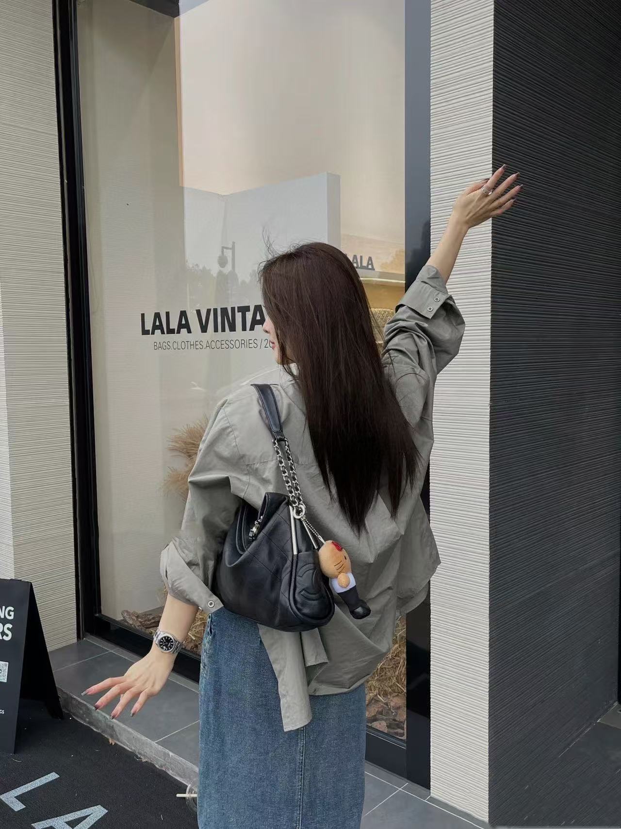 CHANE1 ジッパー ダブル C ペンダント チェーン 脇下バッグ【 50％割引+送料無料】