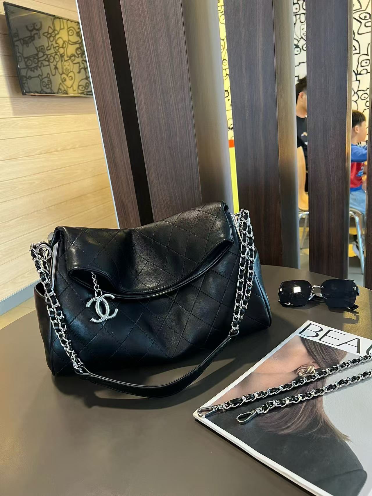 CHANE1 ジッパー ダブル C ペンダント チェーン 脇下バッグ【 50％割引+送料無料】