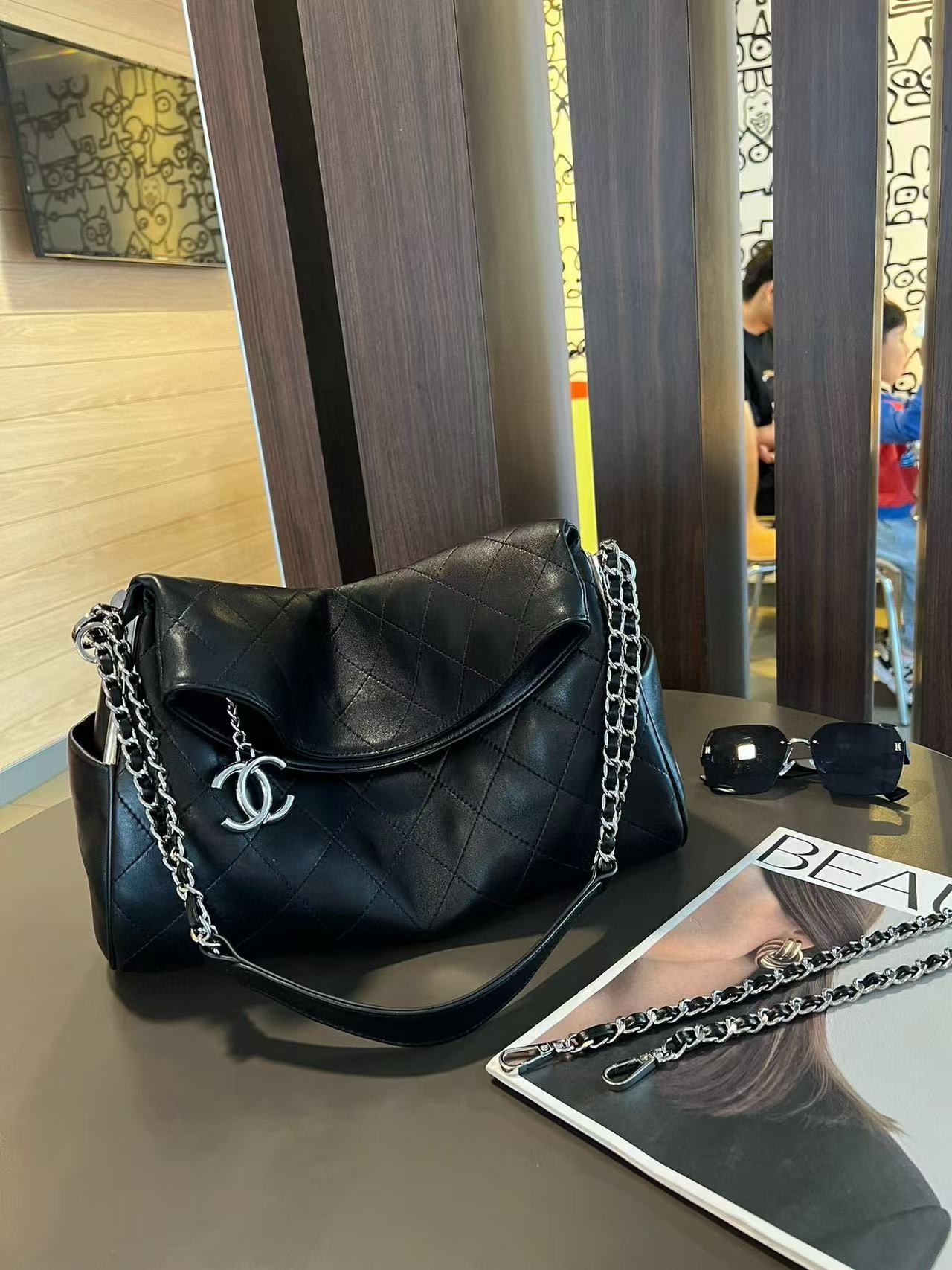 CHANE1 ジッパー ダブル C ペンダント チェーン 脇下バッグ【 50％割引+送料無料】