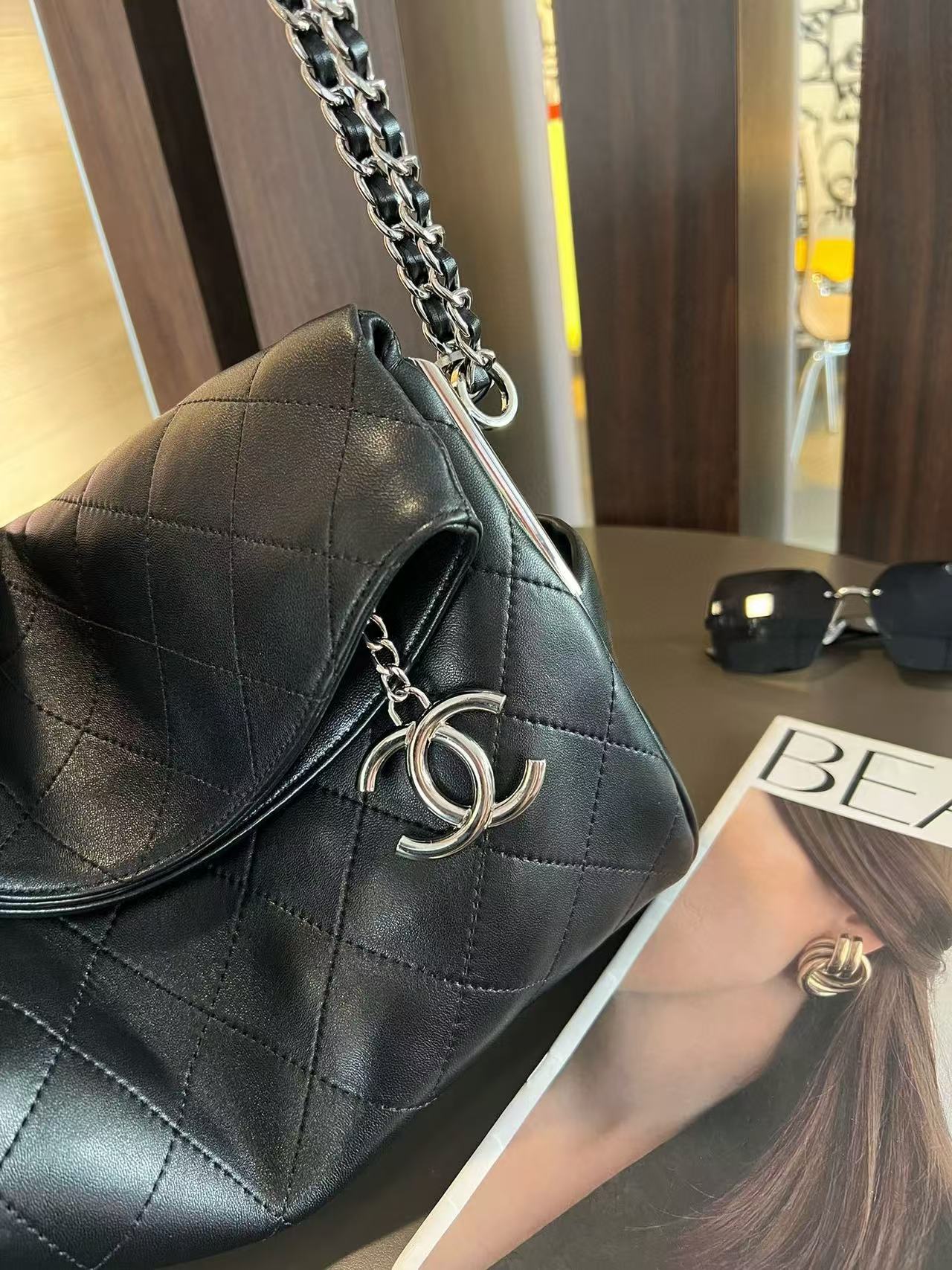 CHANE1 ジッパー ダブル C ペンダント チェーン 脇下バッグ【 50％割引+送料無料】