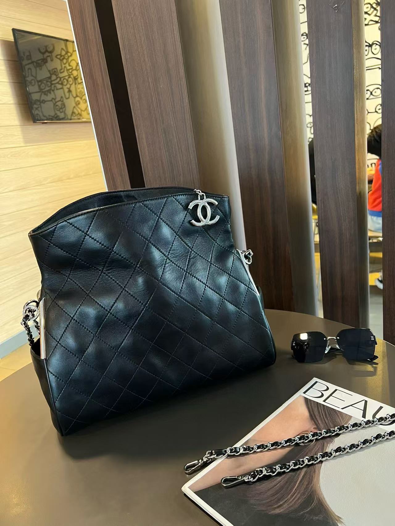 CHANE1 ジッパー ダブル C ペンダント チェーン 脇下バッグ【 50％割引+送料無料】