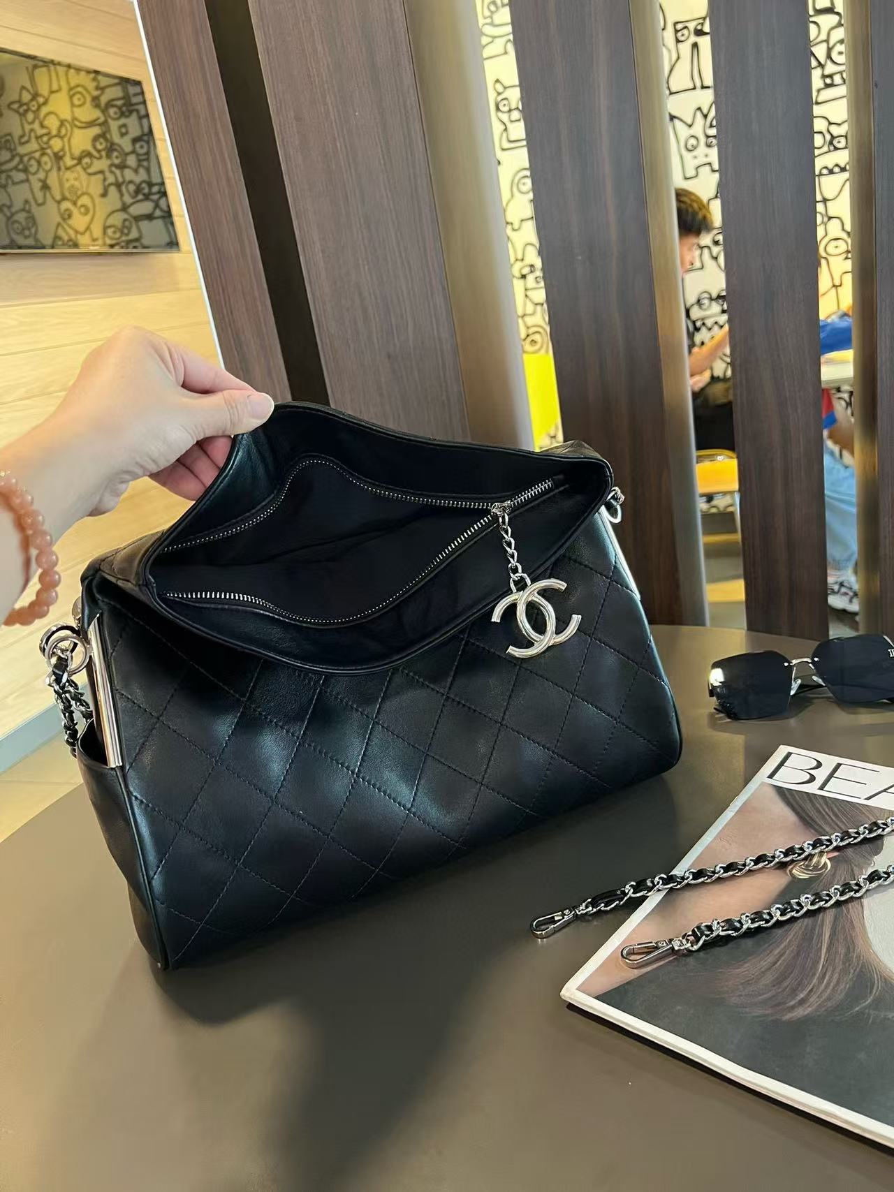 CHANE1 ジッパー ダブル C ペンダント チェーン 脇下バッグ【 50％割引+送料無料】